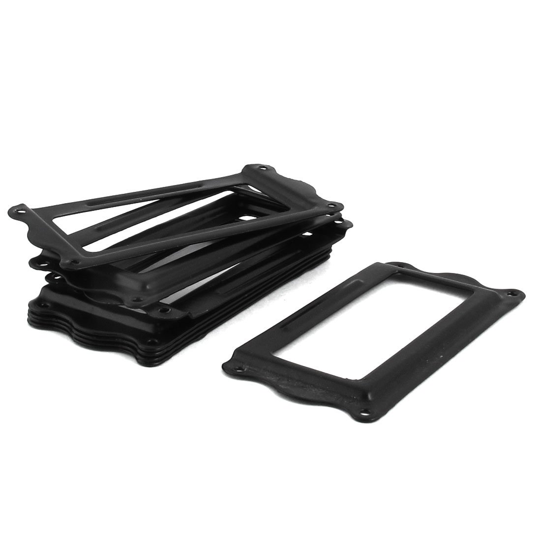 sourcingmap Porte-étiquette métal noir 64mm lot 8