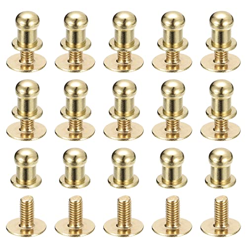 Sourcing Map Rivets vis cuir doré 5 mm lot 15 maroquinerie