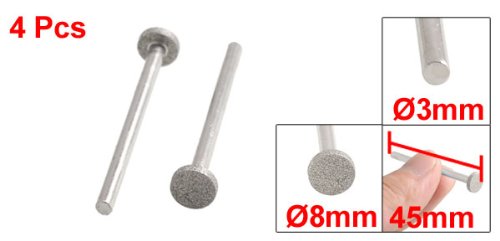 sourcingmap meule diamantée plate 8 mm tige 3 mm lot 4