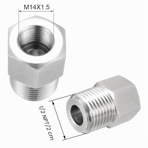 Sourcingmap adaptateur inox 1/2 NPT mâle M14x1,5 raccord