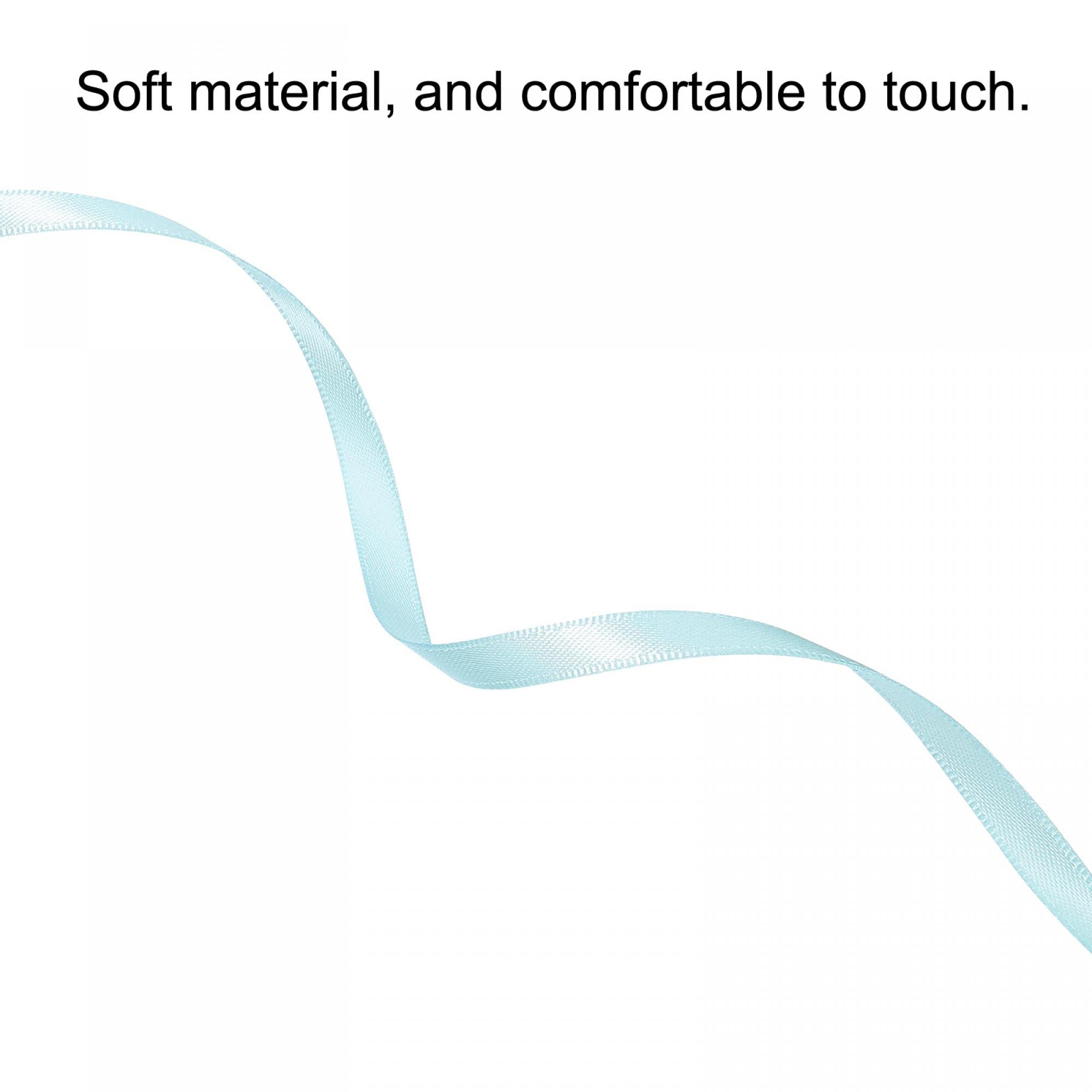 sourcing map Home & Garden Ruban Satin Bleu Clair 7mm x 91,4m