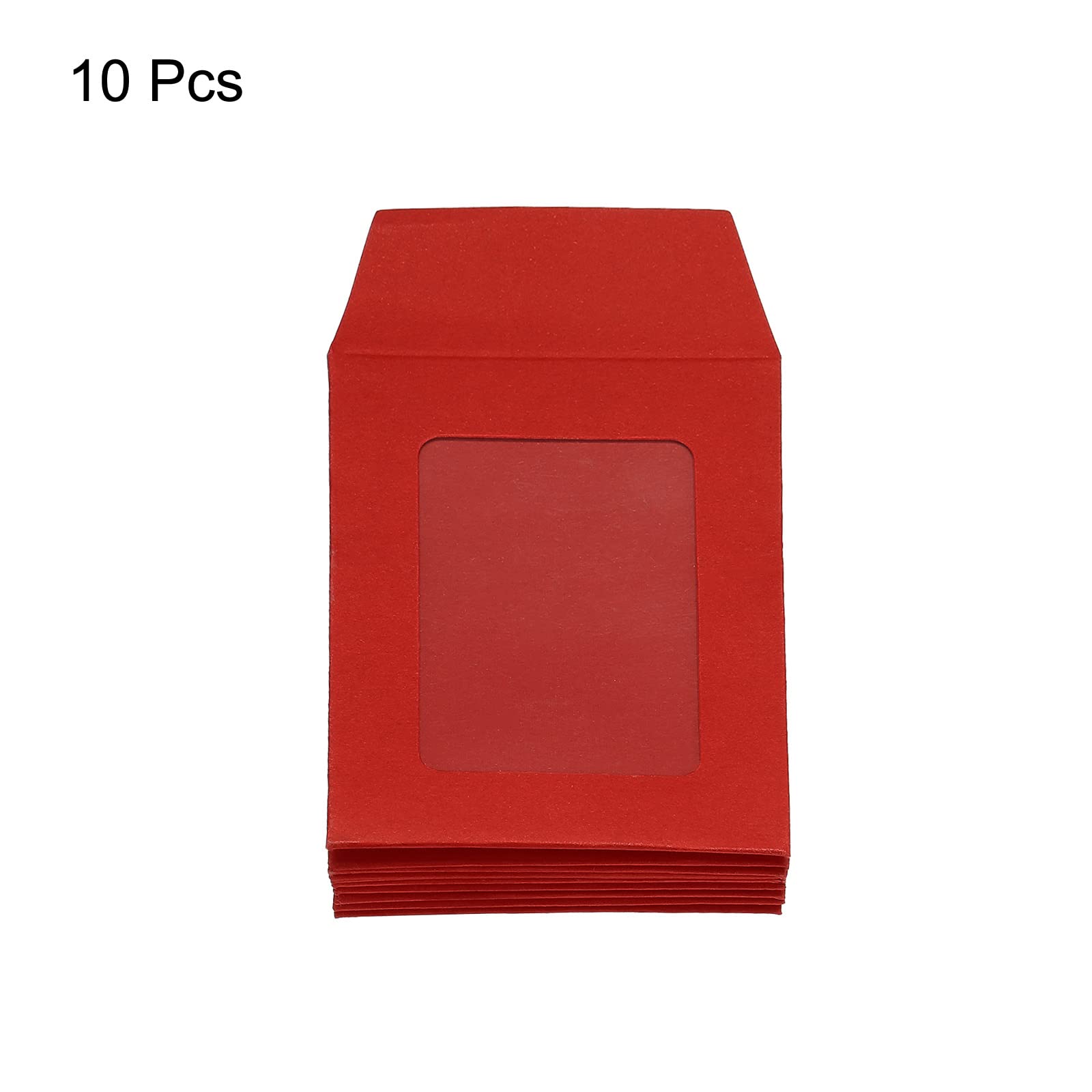 sourcing map enveloppe à fenêtre rouge 8x6 cm lot de 10