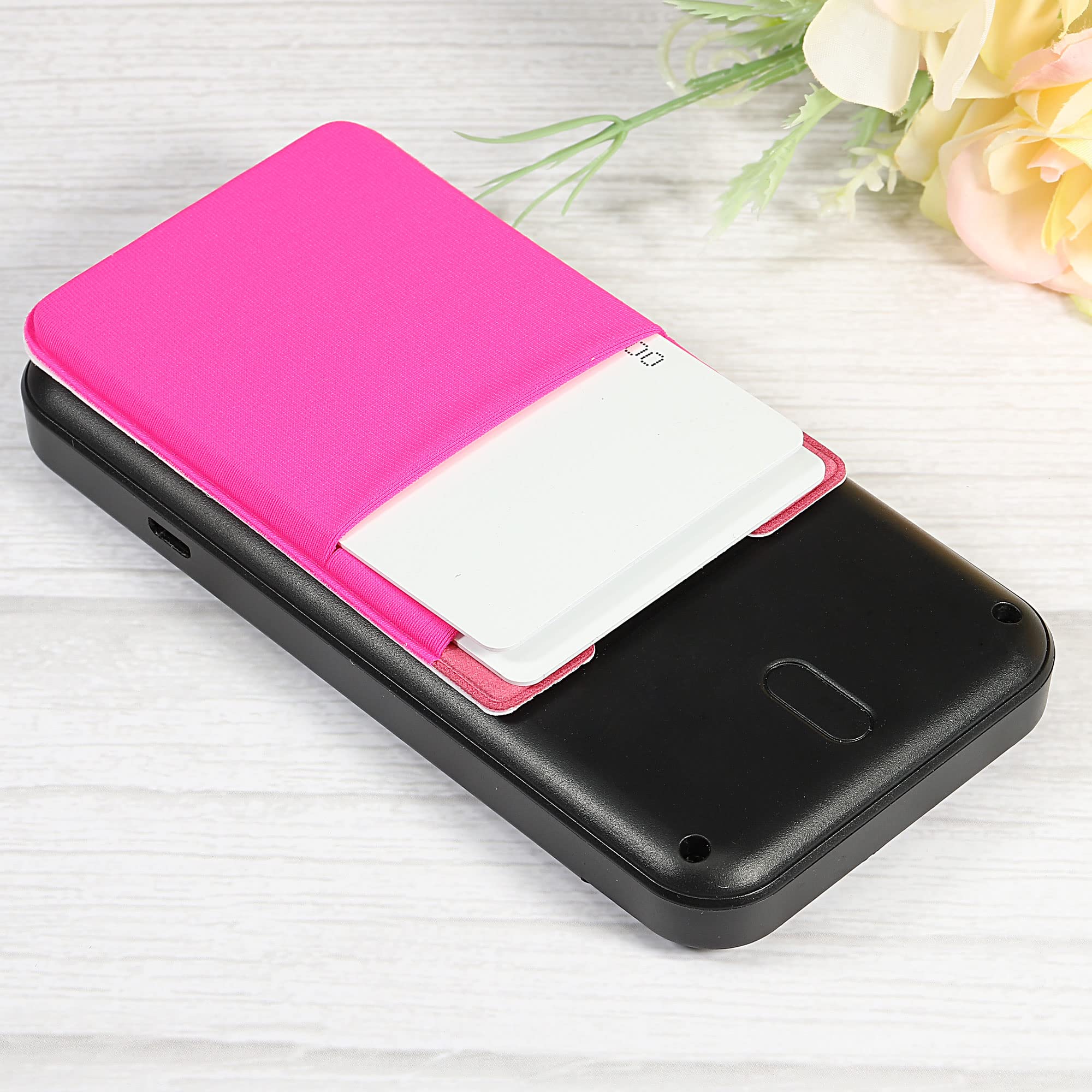 sourcing map Office porte-cartes adhésif rose rouge lot 2 spandex