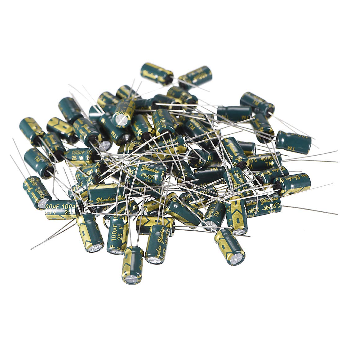 sourcing map 100uF 25V condensateur faible ESR 6x12mm lot 60