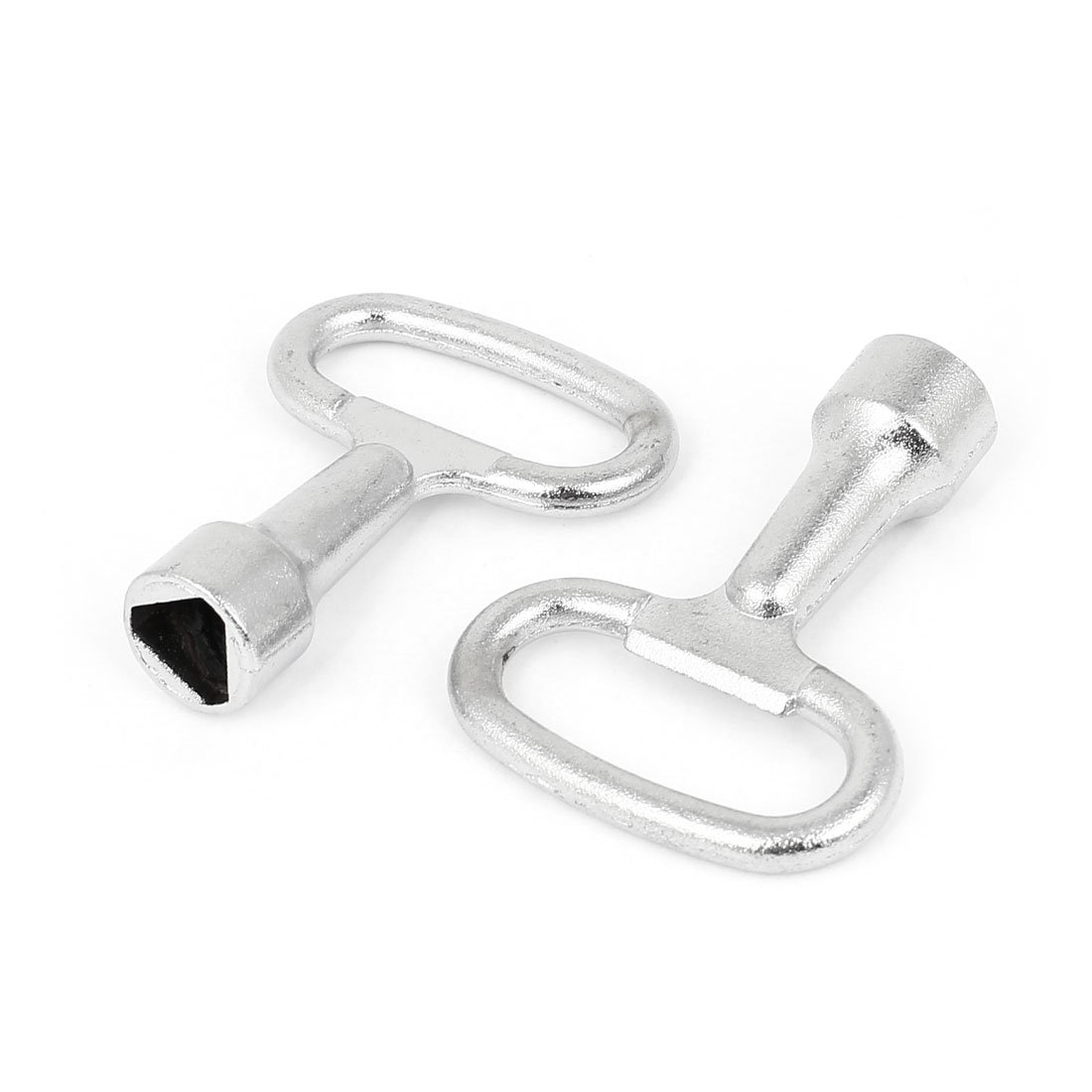 sourcing map clés triangle 8mm métal argent 53mm 2pcs
