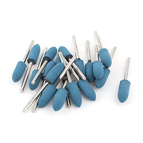 sourcing map pointe caoutchouc bleu 8 mm tige 3 mm lot 18