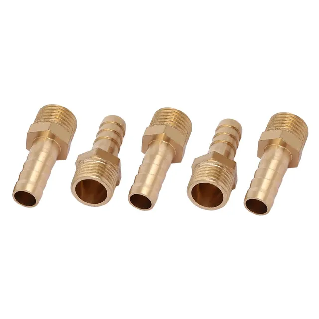 sourcingmap Industrial Raccord Cannelé 1/4BSP 8mm Laiton 5pcs