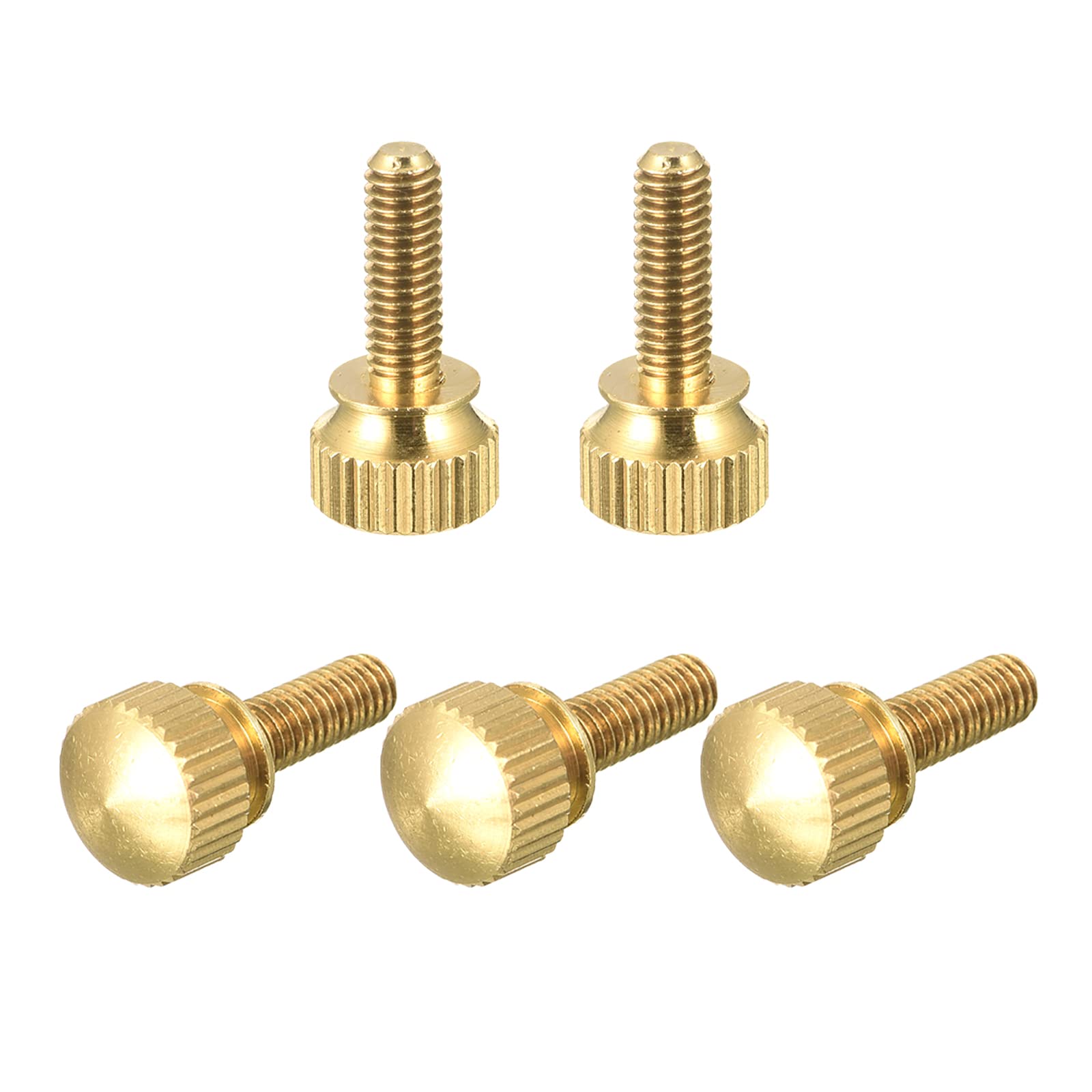 sourcing map Vis Moletée M4x16mm laiton 10pcs tête ronde