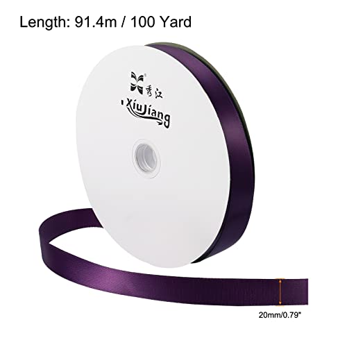 Sourcingmap Ruban Satin 20mm x 91,4m Violet Foncé Polyester