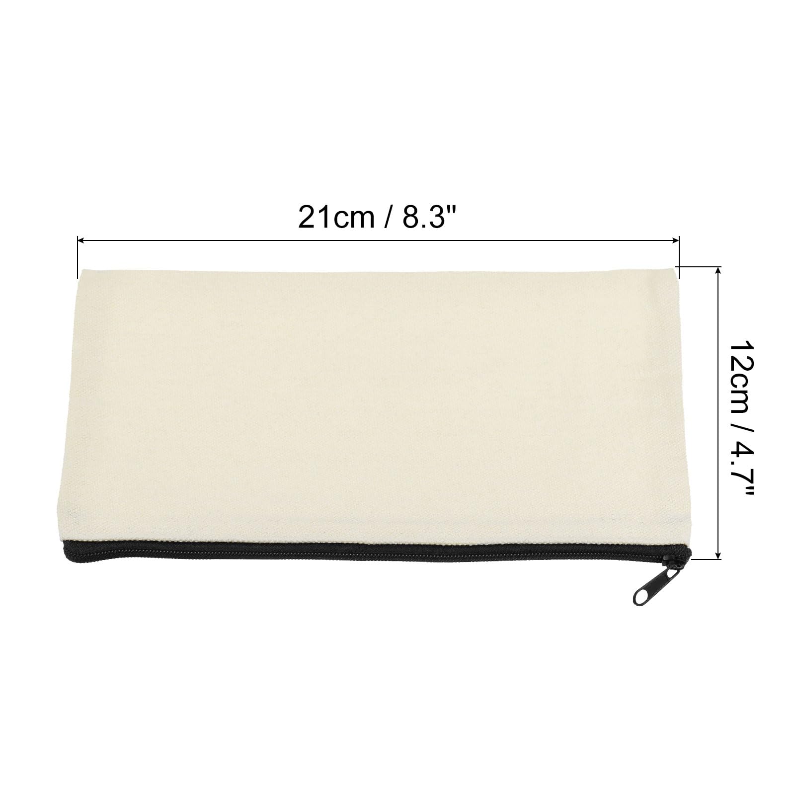 Sourcingmap Office pochette toile zip noire 21x12 cm 4 pcs