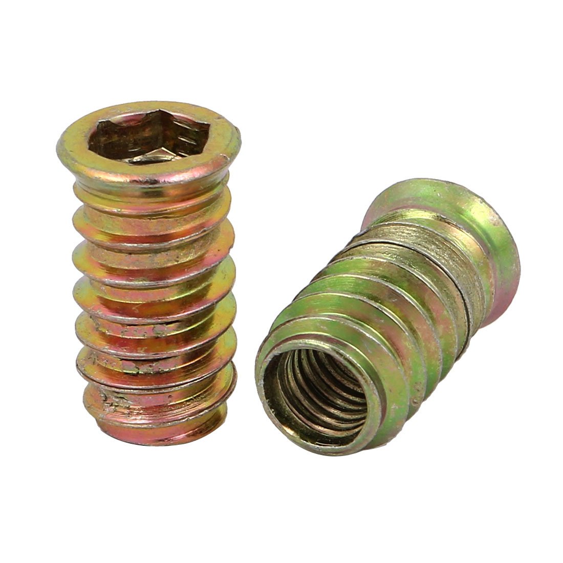 Sourcing Map M10x30mm écrou insert bois zingué lot 10