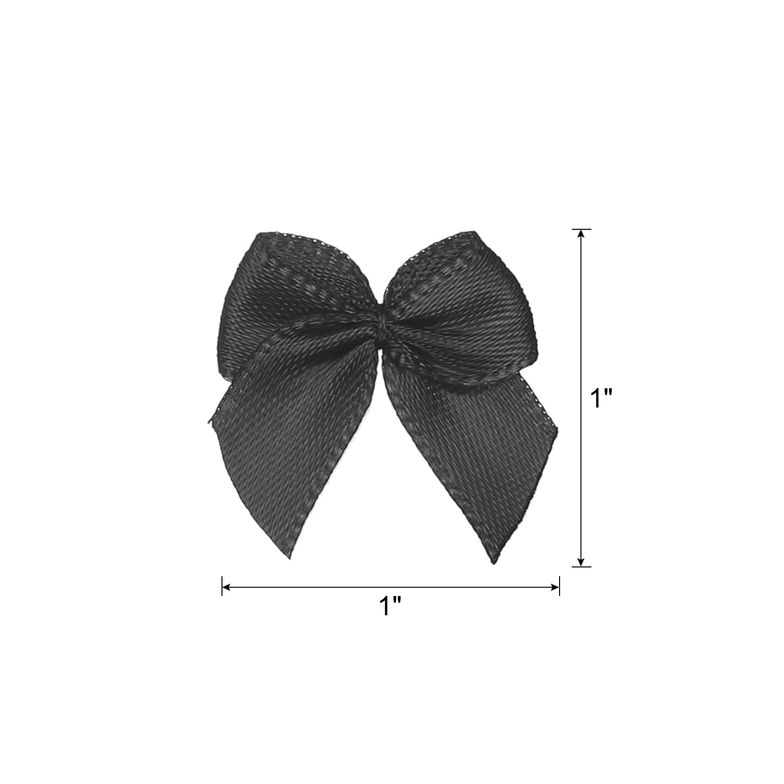 sourcingmap Noeuds satin 2,5cm mini noeuds ruban noir 50pcs