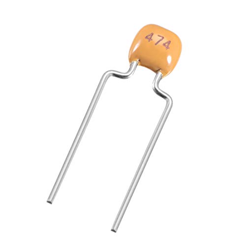 sourcing map Industrial condensateur céramique 0.47uF 50V lot 10 jaune