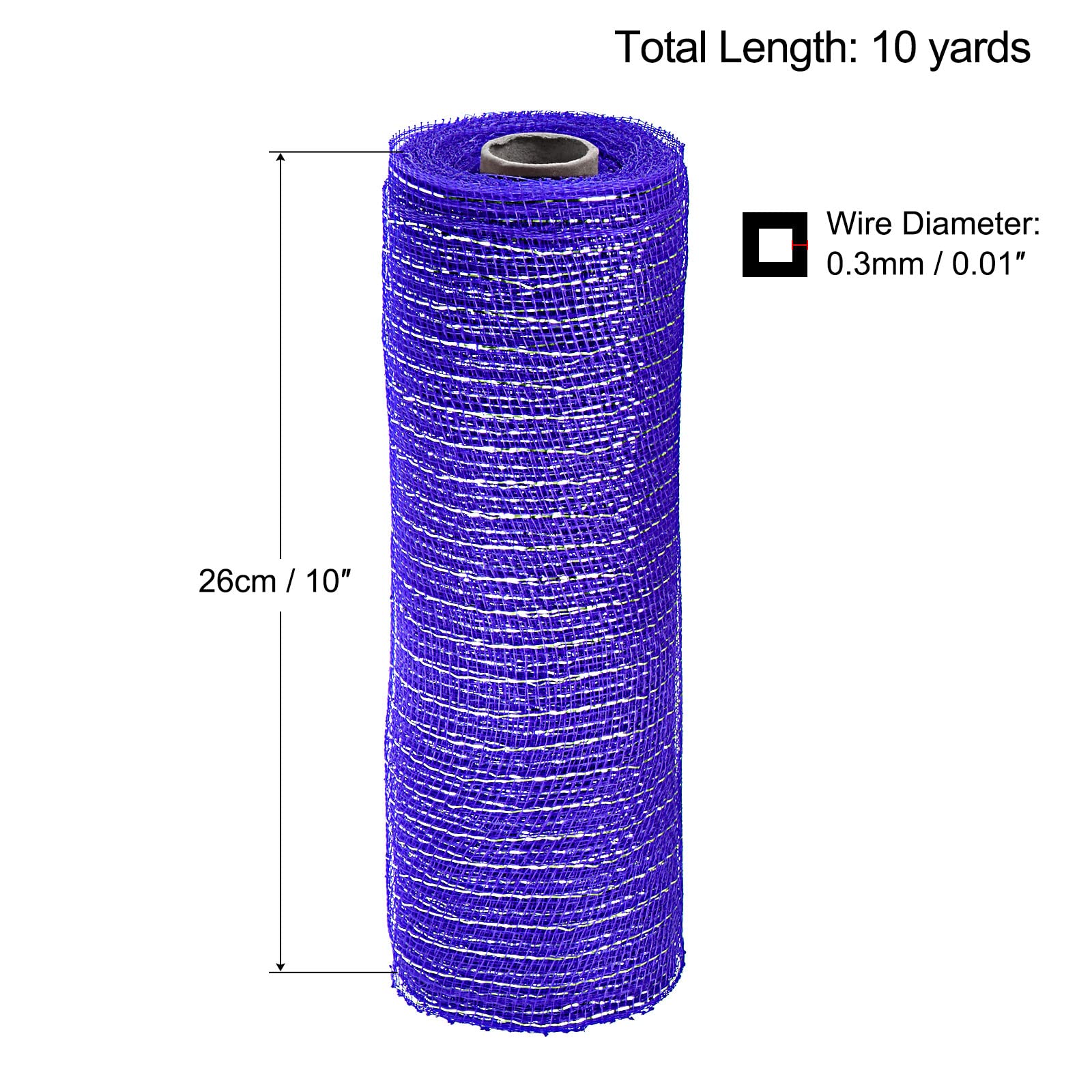 Sourcing Map Toile Jute Ruban Déco Bleu Argent 26cm x 9m