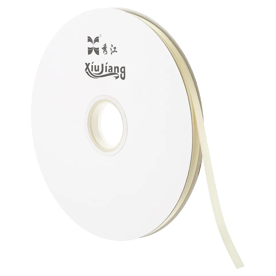 Sourcing Map ruban satin blanc bougie 7mm x 91,4m