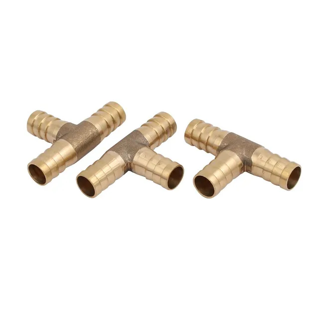 sourcingmap raccord T cannelé laiton 12mm lot 3