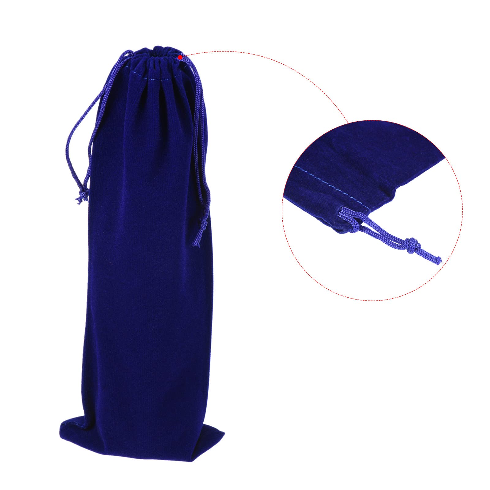 sourcing map pochette microfibre 25x10cm lot 5 bleu foncé cordon