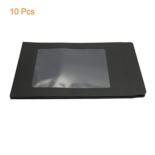 Sourcing Map A4 Enveloppe Fenêtre Noire Simple Face x10