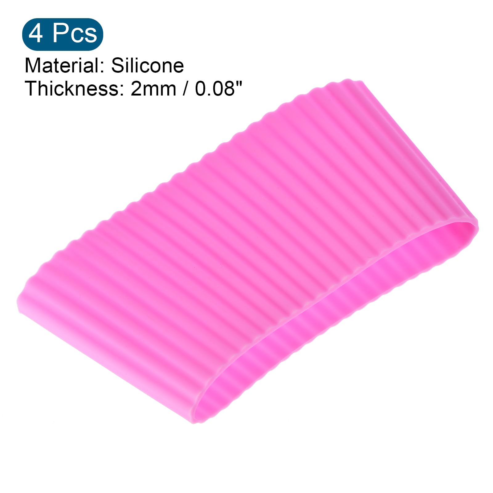 sourcingmap Manchon Tasse Silicone Rose Lot 4 Antidérapant