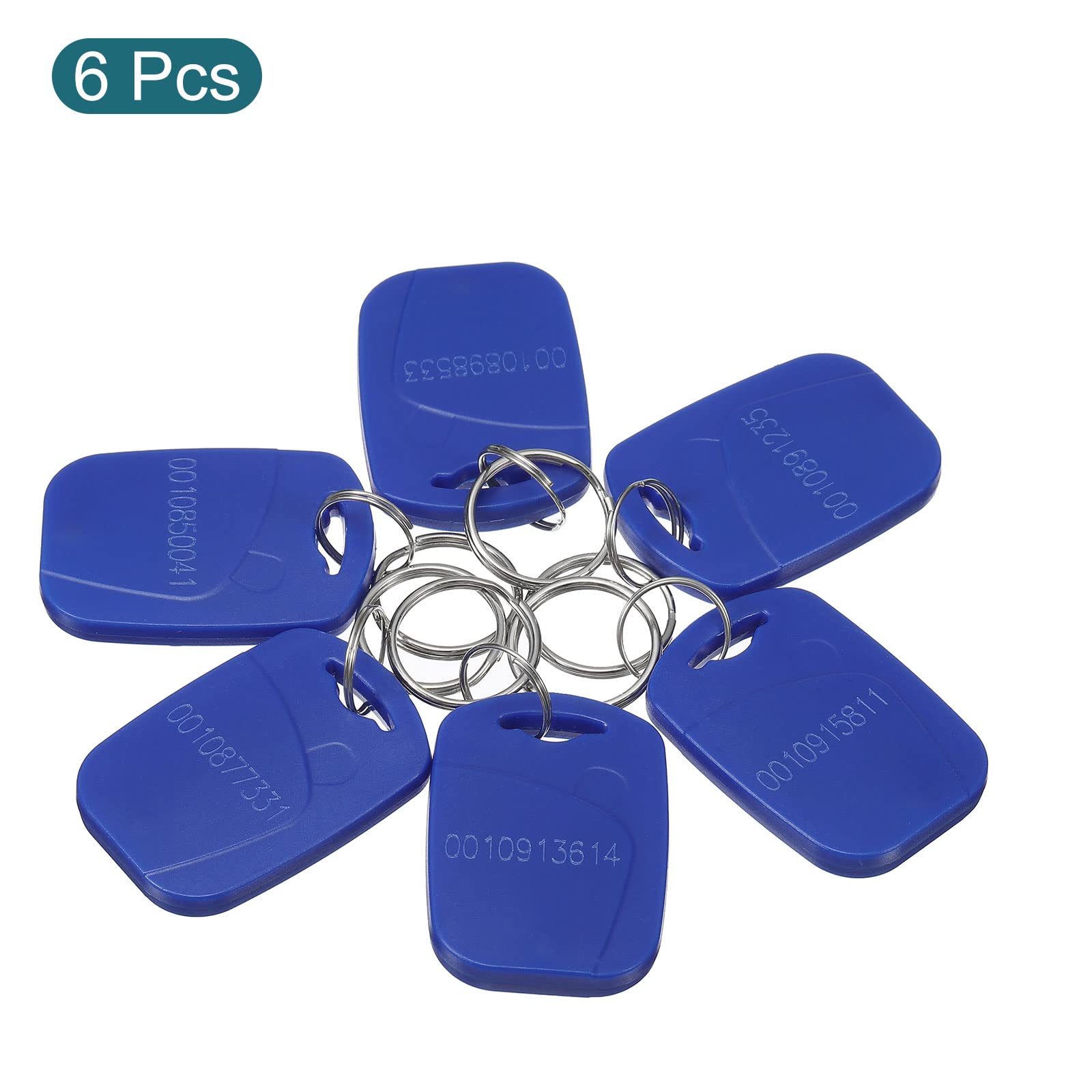 Sourcing Map Electronics porte-clés RFID double fréquence bleu lot de 6