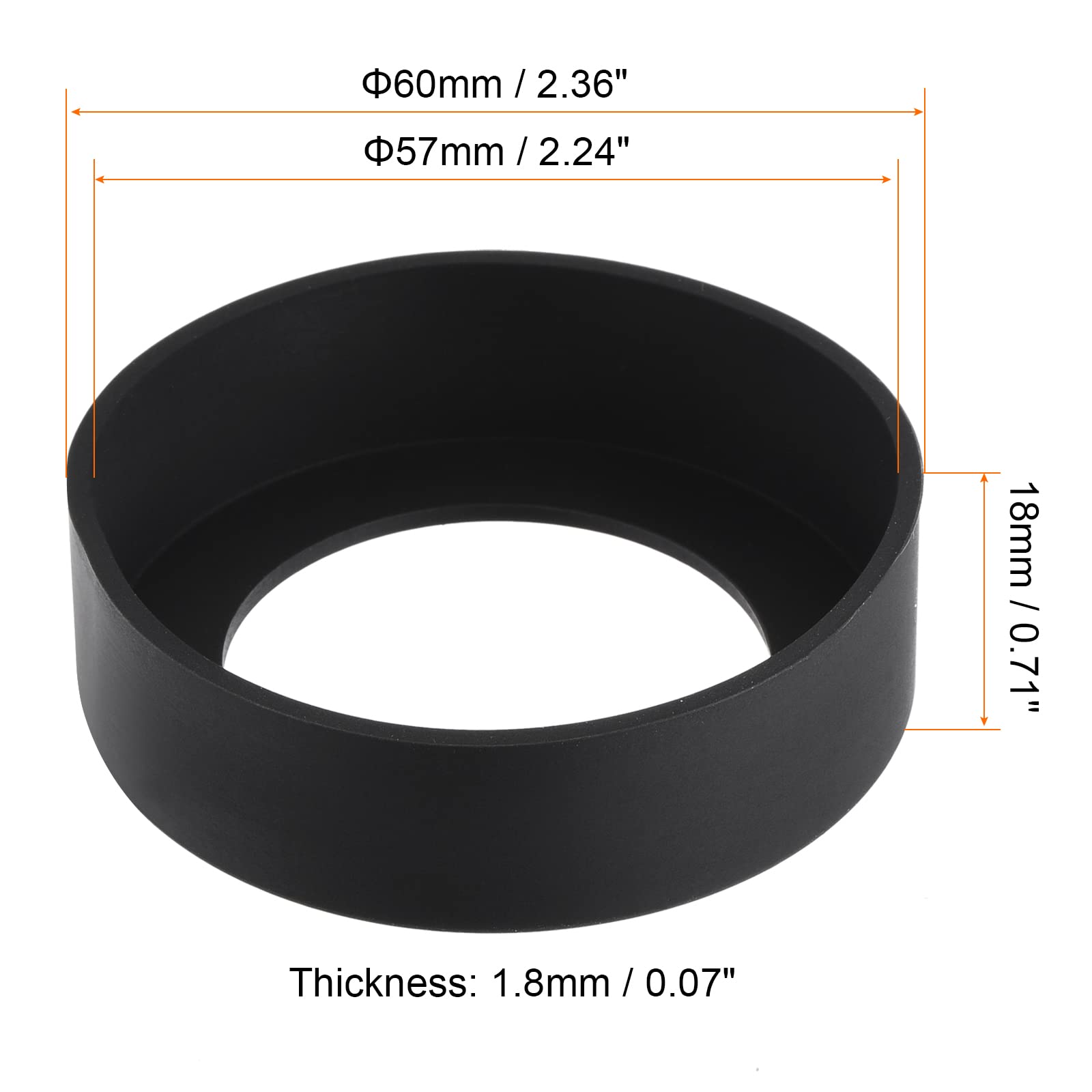 Sourcing Map Protège-bouteille silicone noir 57mm lot 4