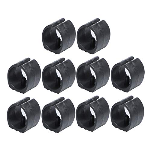 Sourcing Map patin chaise tube rond noir 20 mm 10 pcs