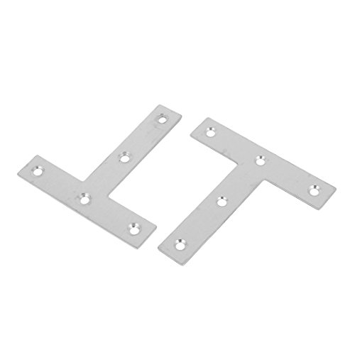 Sourcingmap Home & Garden équerre T inox 80mm argent 5 pcs