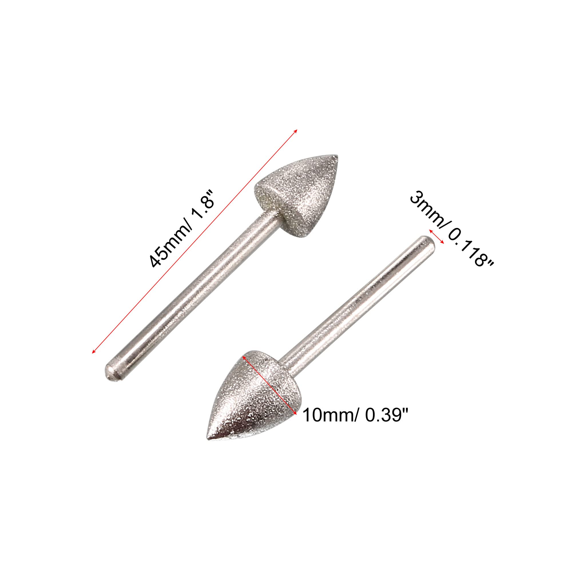 Sourcing Map Pointe diamant conique 10mm meule lot 4