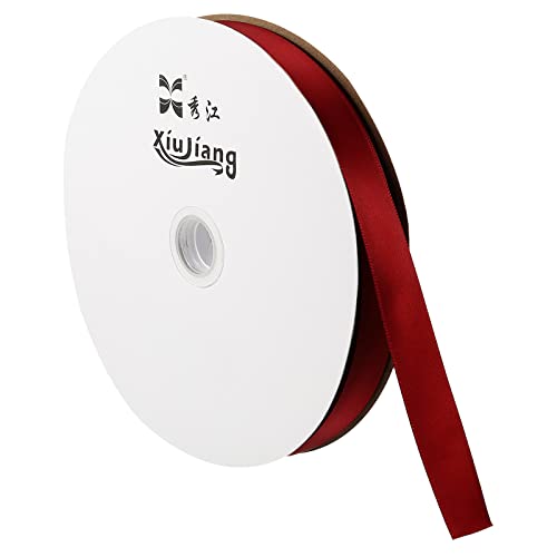 sourcing map ruban satin vin rouge 20mm 91,4m double face