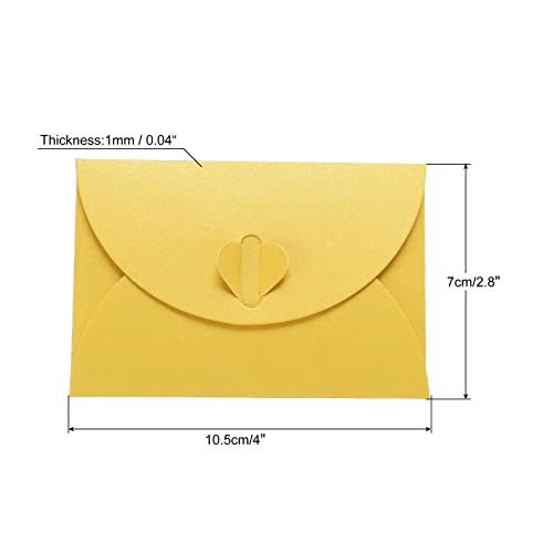 sourcing map Mini Enveloppes cœur jaune 50 pcs 7x10,5cm