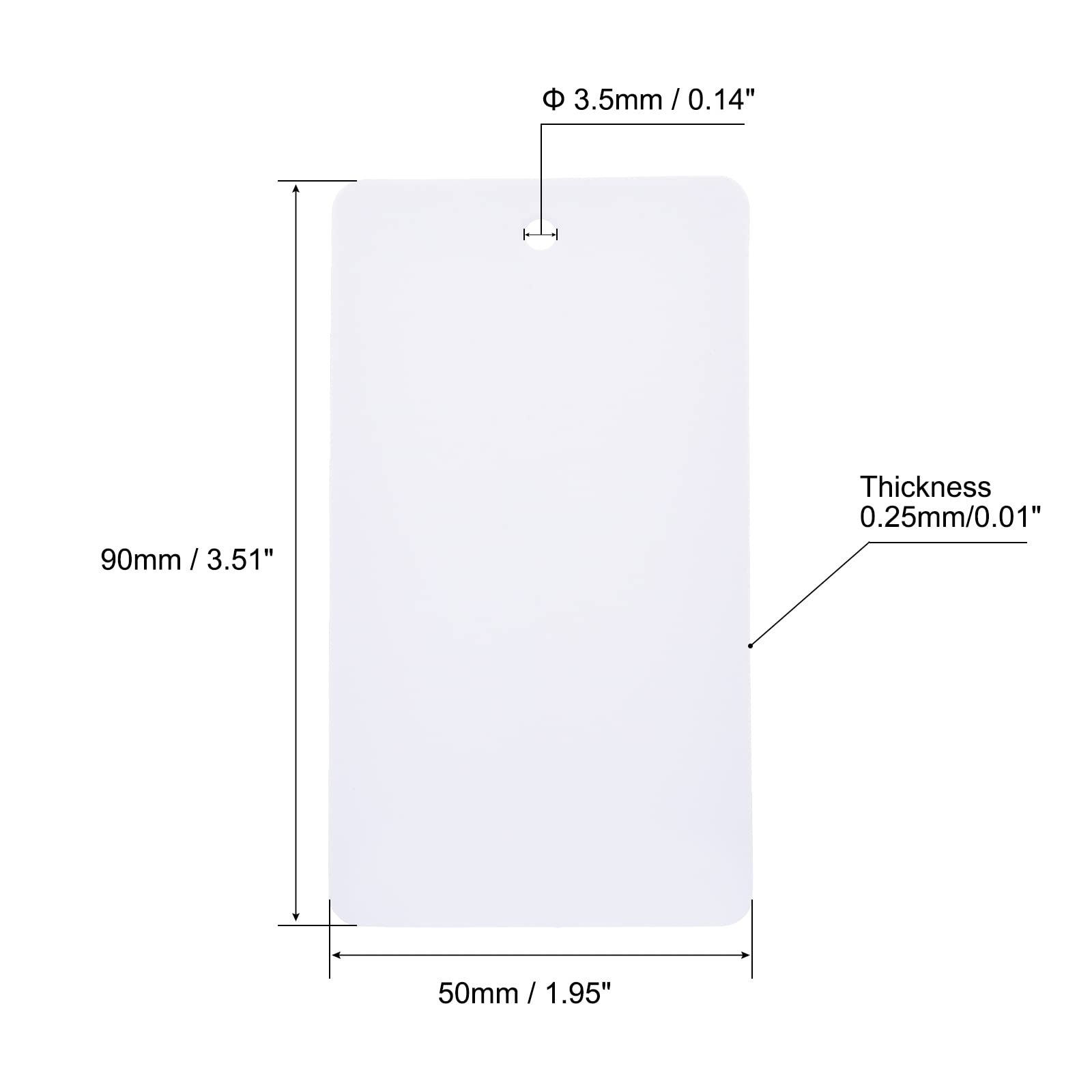 Sourcing Map Étiquettes PVC blanc 50 pcs 50x90 mm imperméables