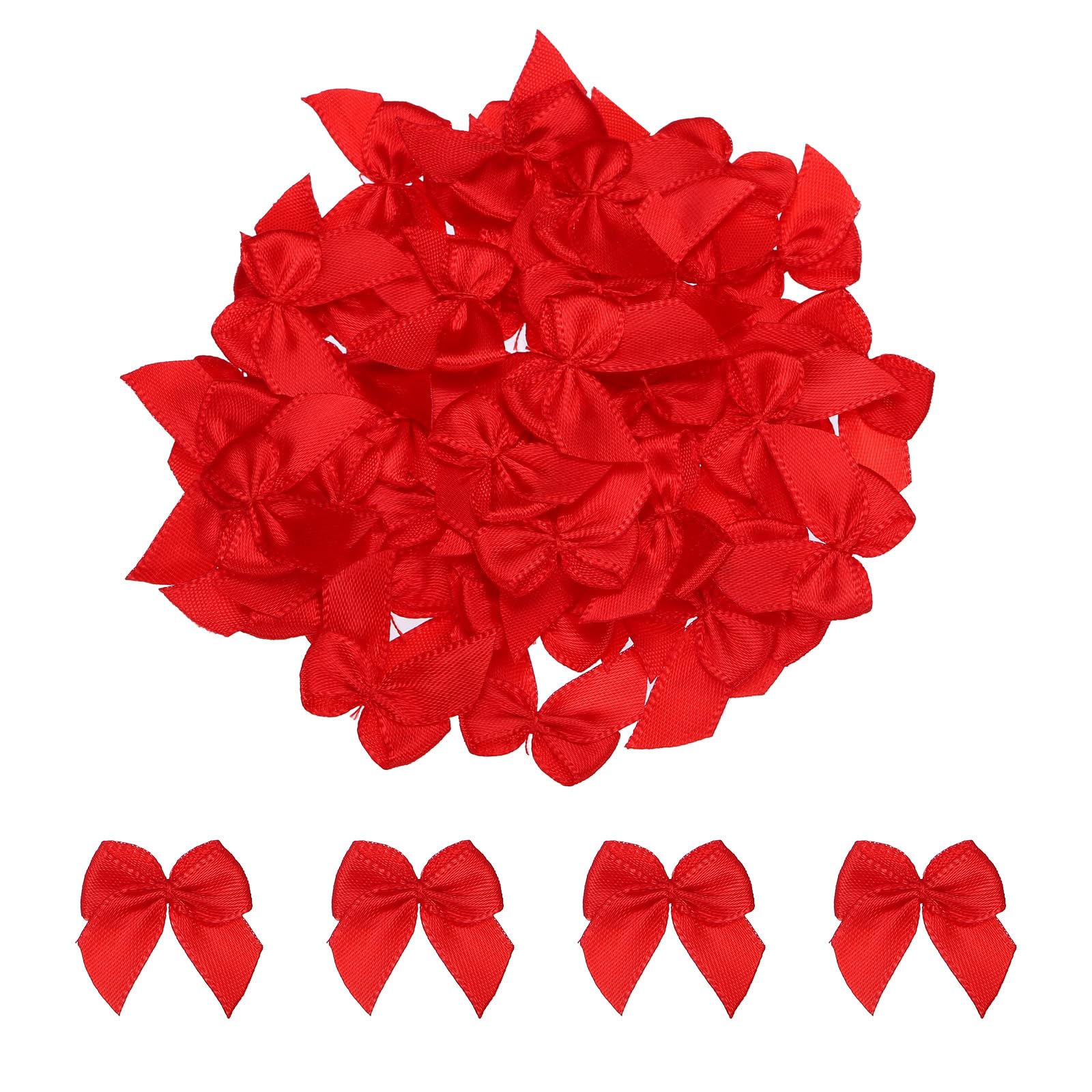 sourcingmap Noeuds satin 2,5cm mini noeuds ruban noir 50pcs