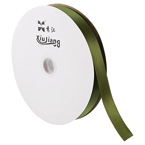 Sourcing Map ruban satin vert olive 20mm x 91,4m