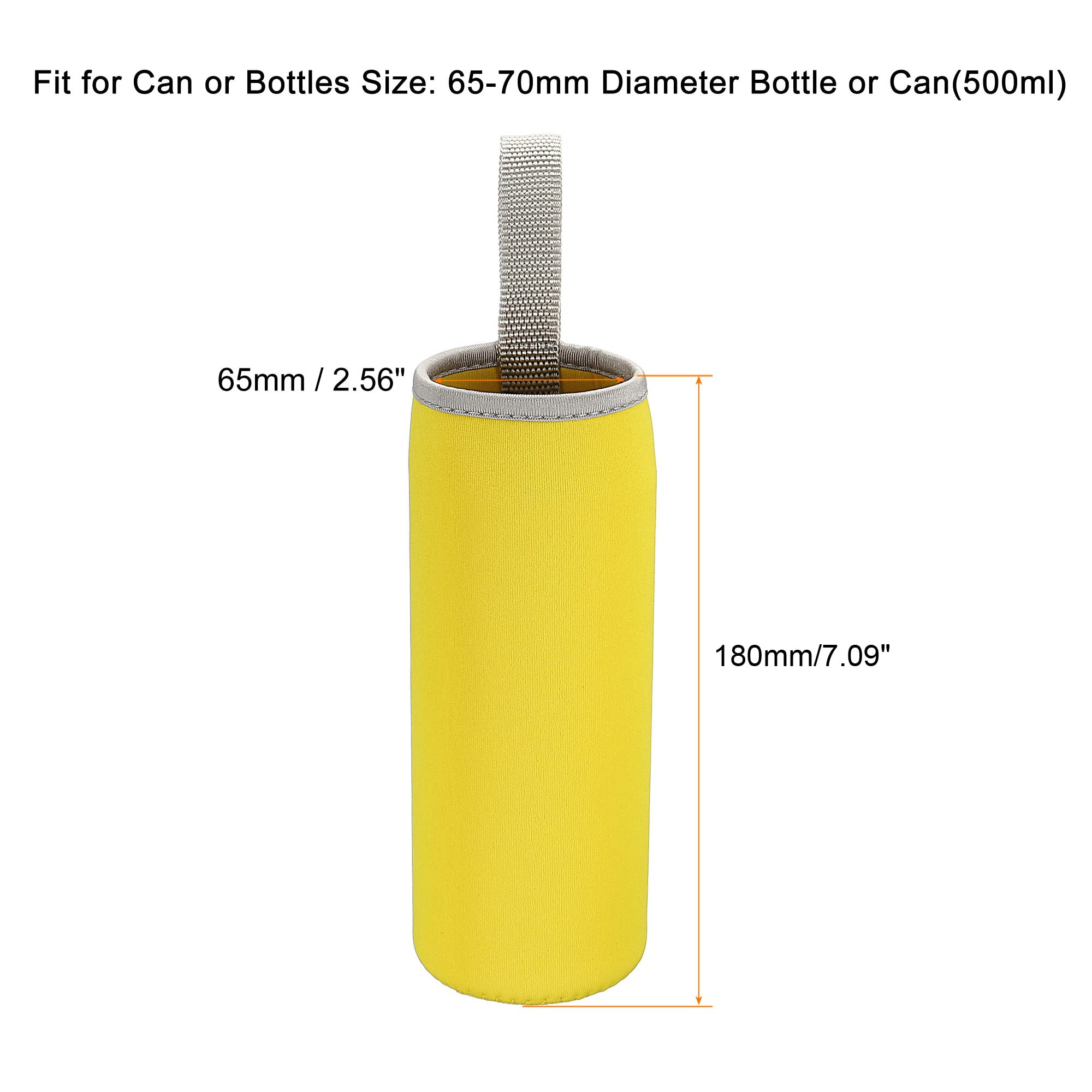 Sourcing Map Housse bouteille néoprène 500ml jaune lot 2 isotherme