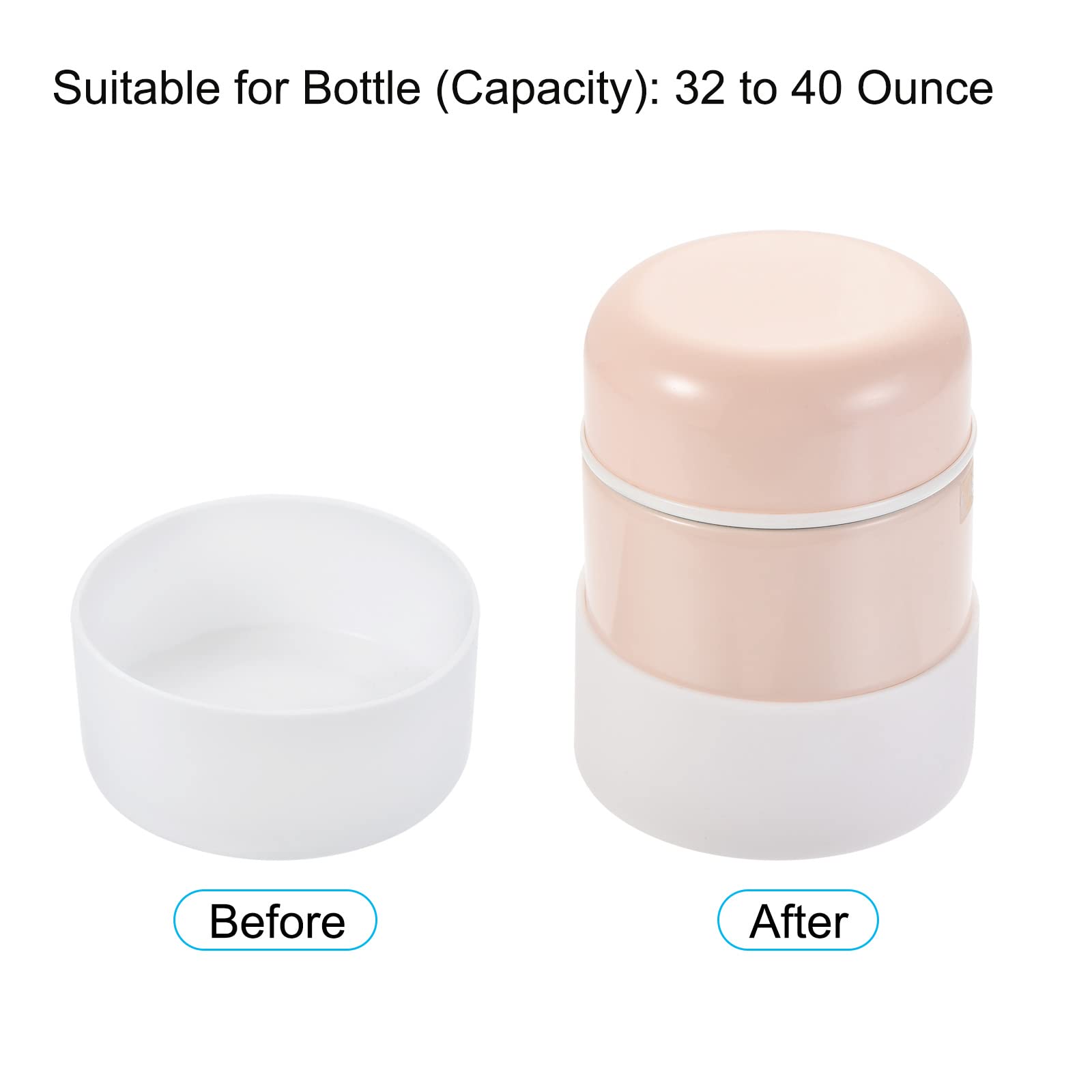 Sourcing Map 2 Protège-bouteille silicone blanc 90mm antidérapant