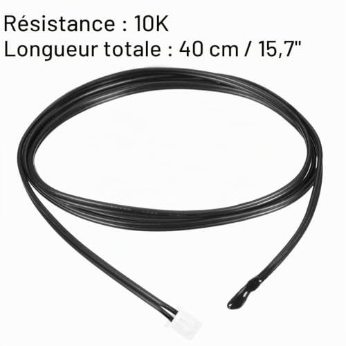 sourcing map Sonde NTC 10K époxy 40cm climatiseur