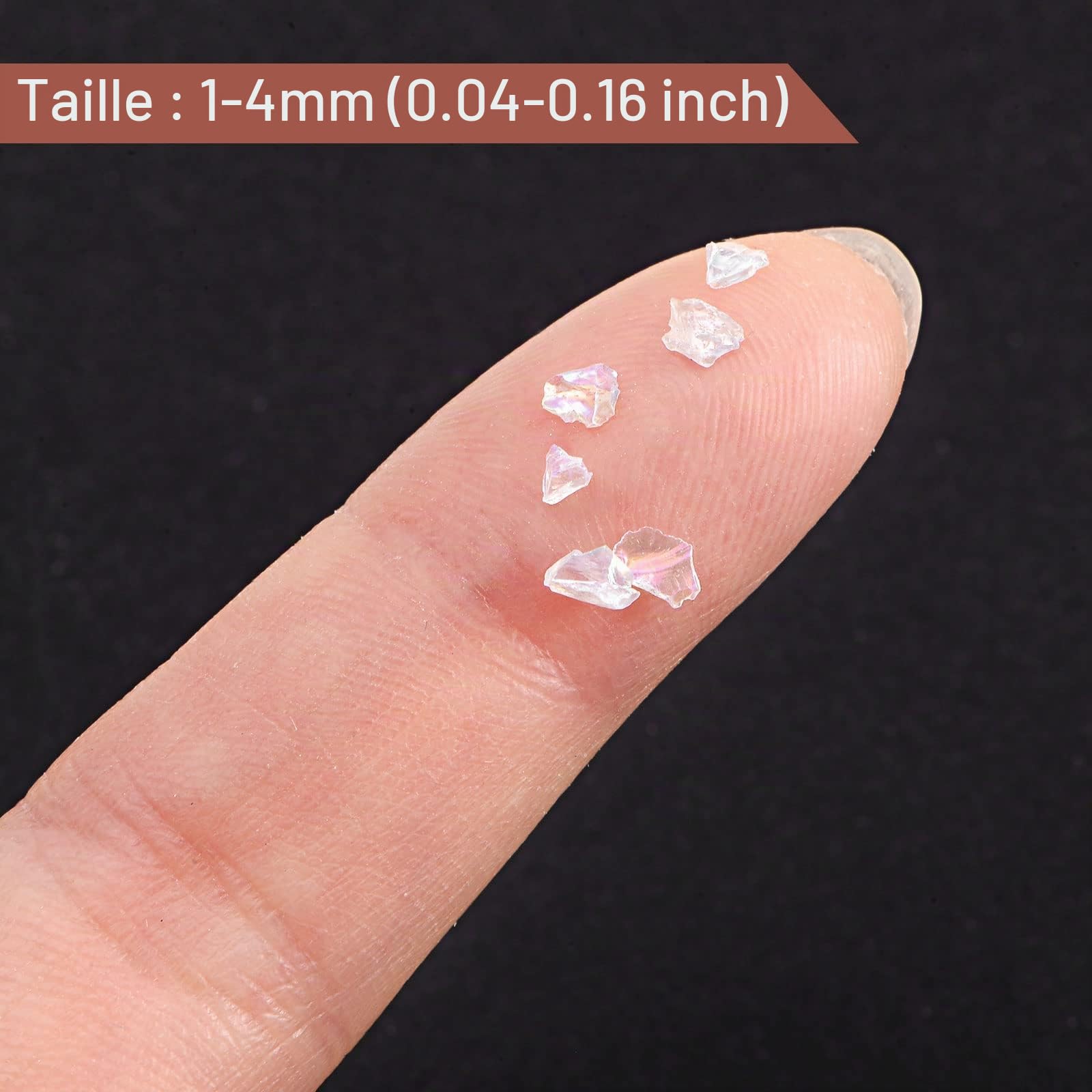 sourcing map Verre concassé déco kaki 1-4 mm 28 g