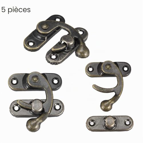 sourcing map Loquet boîte vintage bronze 42 mm lot 5