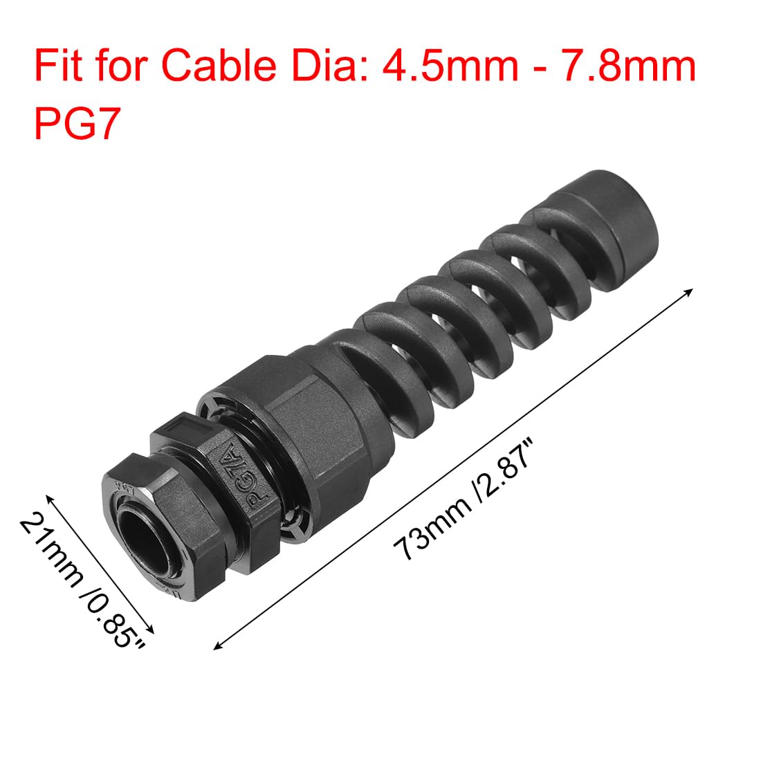 Sourcing Map Presse-étoupe PG7 nylon IP68 noir 2pcs