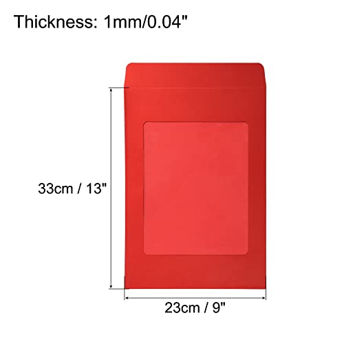 Sourcing Map A4 Enveloppe Fenêtre Rouge Simple Face x10
