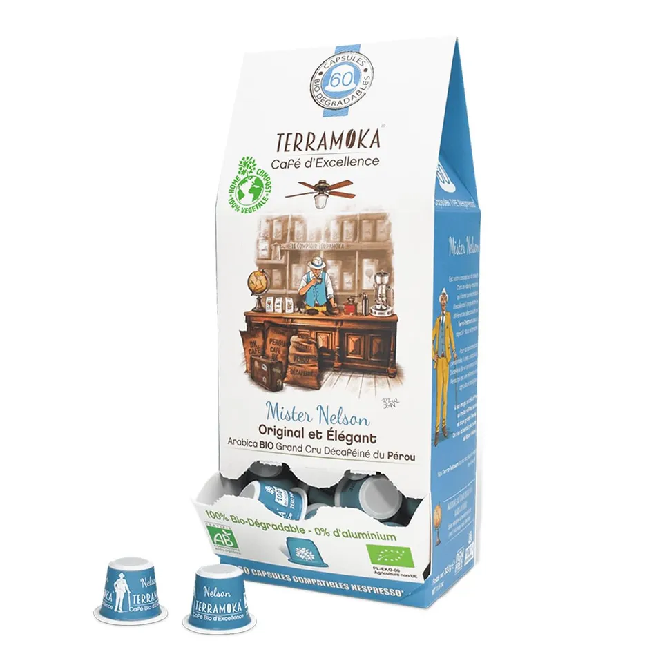 Terramoka Mister Nelson Capsules Décaféiné Bio 60 Arabica