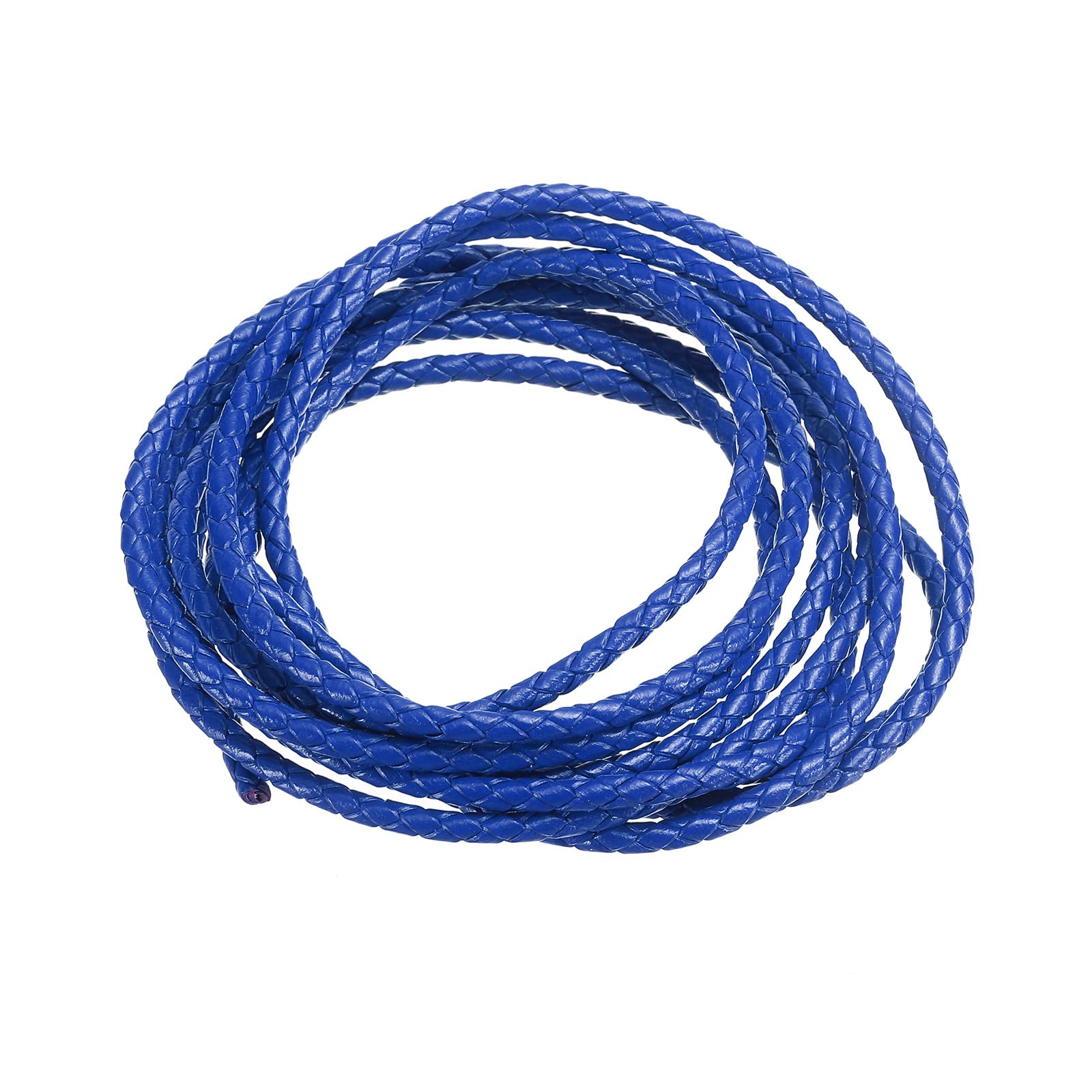 sourcing map cordon cuir tressé bleu marine 2m