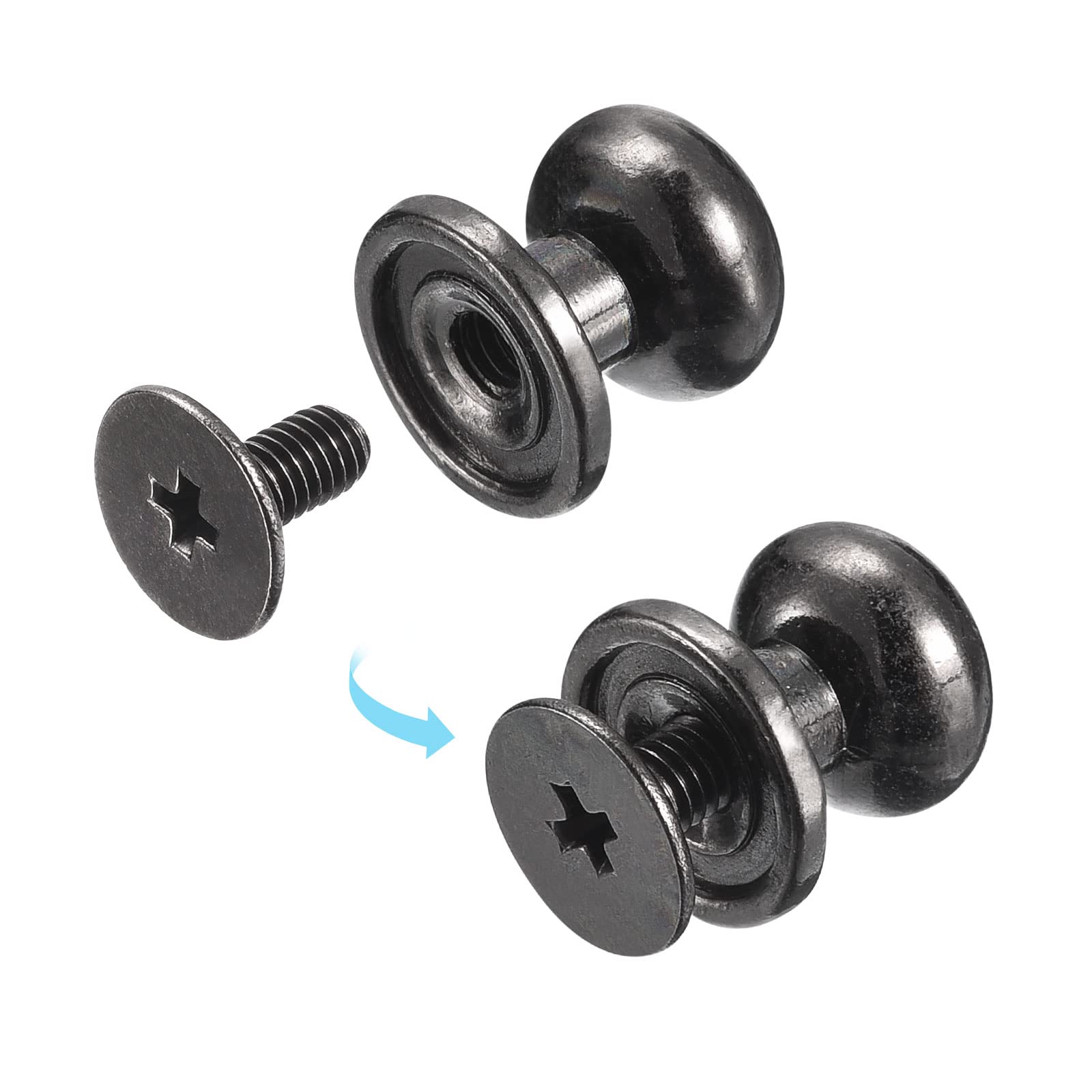 Sourcingmap Home & Garden Rivet à vis 9 mm noir x15