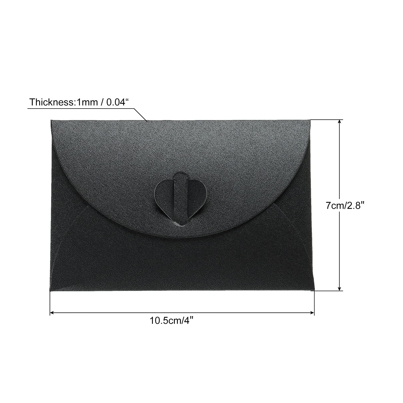 sourcing map Mini Enveloppes cœur noir 24 pcs 7x10,5cm