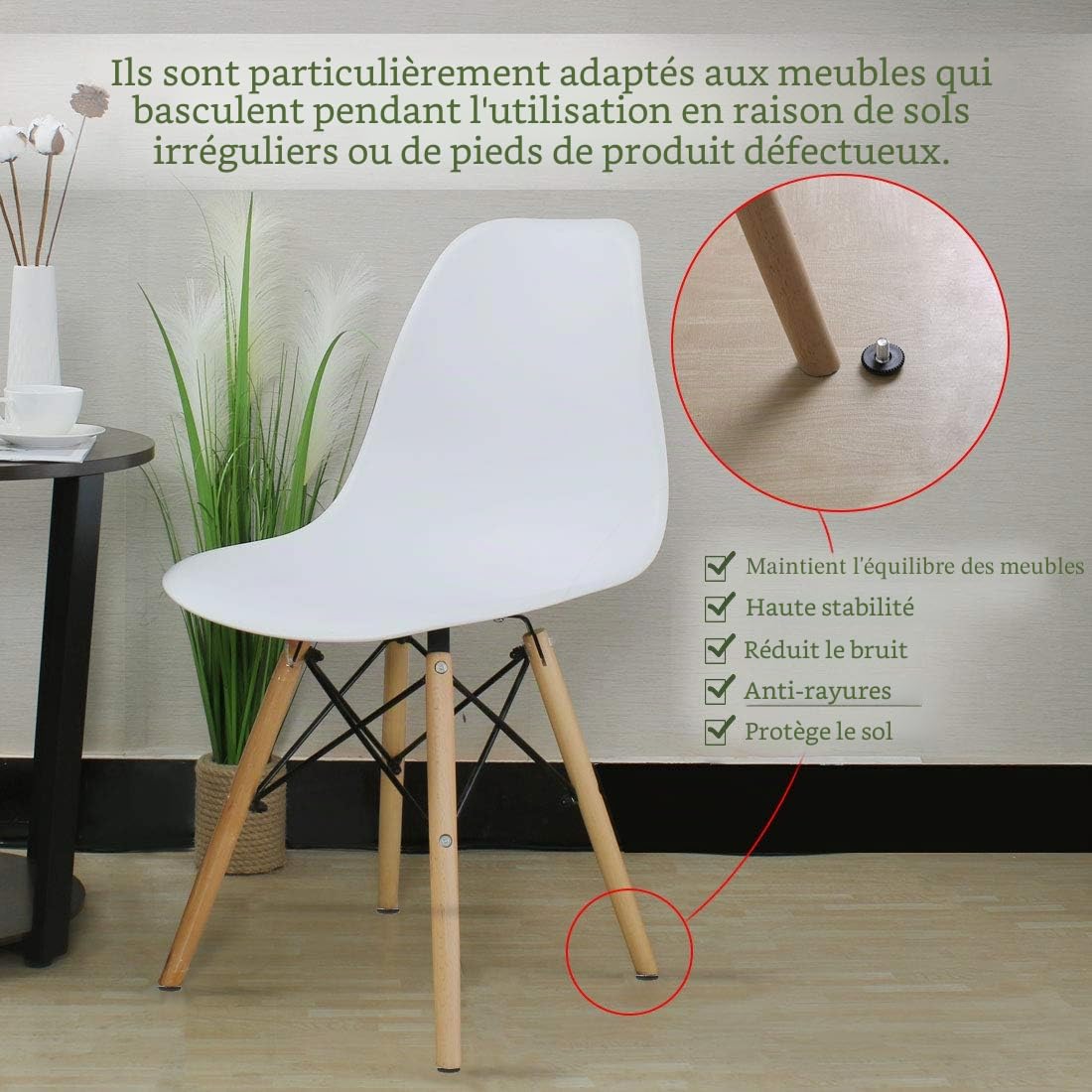 Sourcingmap Home M8 pied réglable meuble 25 mm lot 20