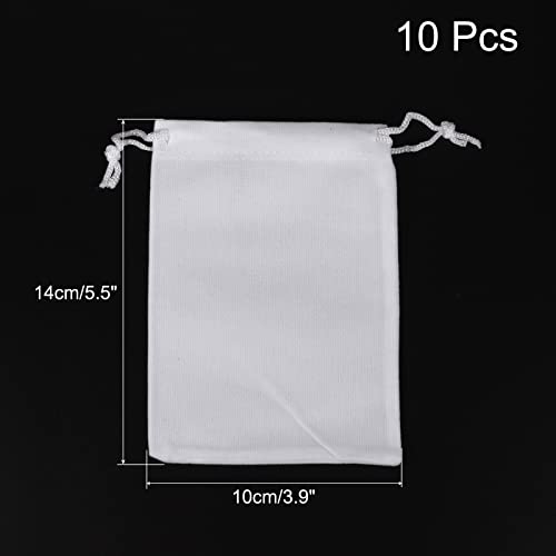 sourcing map Pochette Microfibre Blanc 14x10cm Lot 10 Lunettes