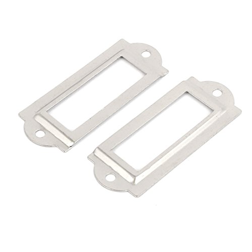 Sourcing Map Porte-étiquette métal argent 59 mm x10