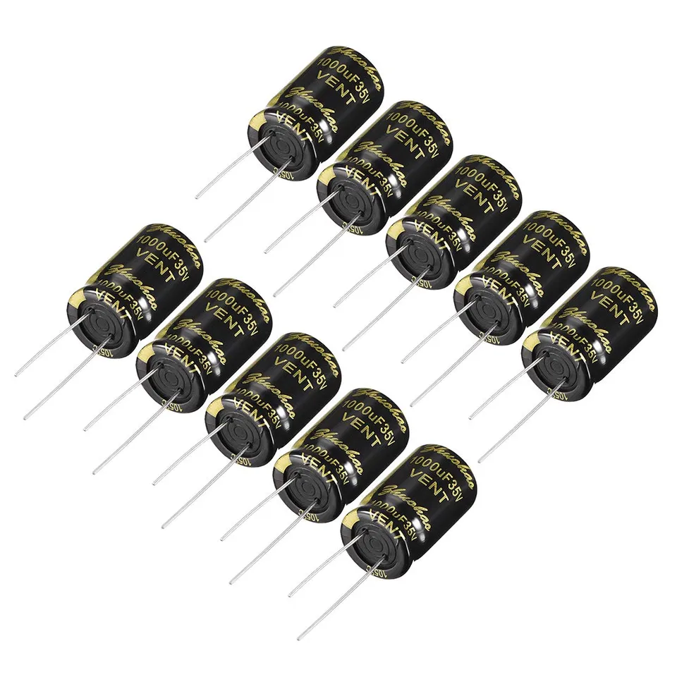 sourcing map condensateur électrolytique 1000uF 35V 10 pcs 105°C