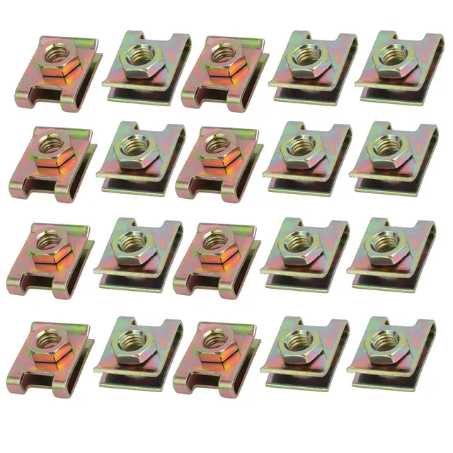 sourcingmap Automotive Écrou U M6 Acier Ressort 20pcs