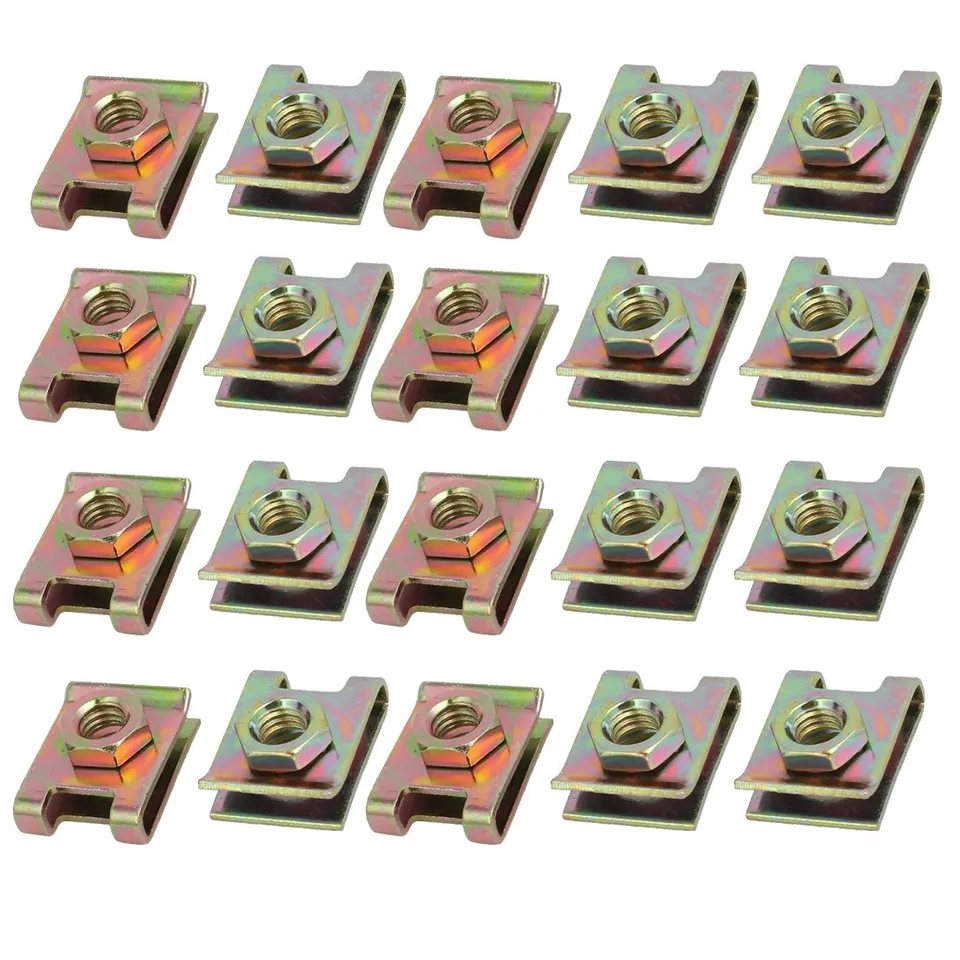 sourcingmap Automotive Écrou U M6 Acier Ressort 20pcs